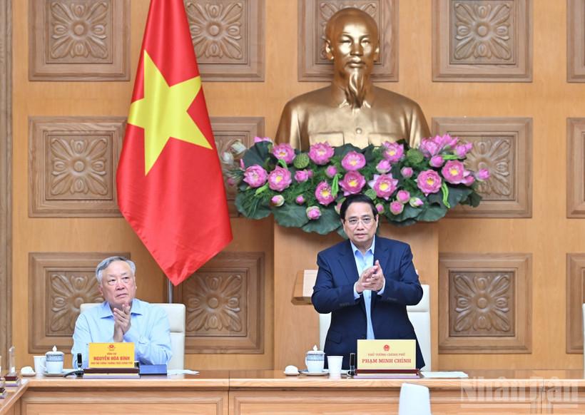 Thủ tướng Chính phủ Phạm Minh Chính chủ trì hội nghị. (Ảnh: Trần Hải).