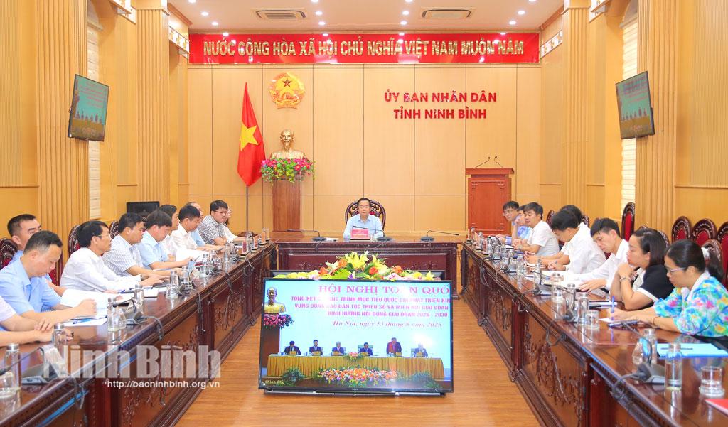 Quang cảnh hội nghị điểm cầu tỉnh Ninh Bình.