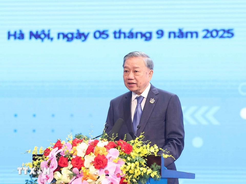 Tổng Bí thư Tô Lâm phát biểu.