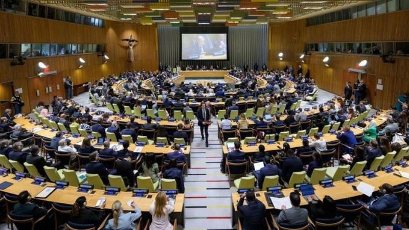 Hội nghị quốc tế của Liên hợp quốc về xung đột Israel-Palestine ngày 28/7. (Ảnh: UN)