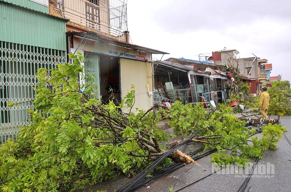 Giông lốc gây thiệt hại tại xã Quỹ Nhất. Ảnh: Viết Dư