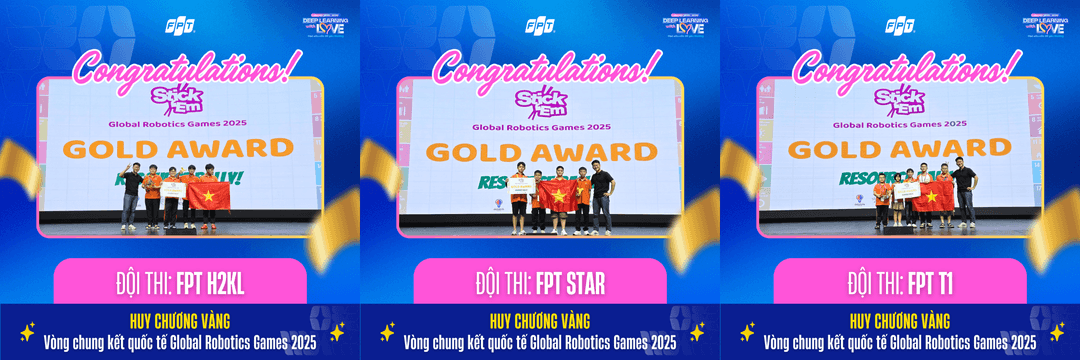 Học sinh FPT School Hà Nam với thành tích 3 Huy chương Vàng.