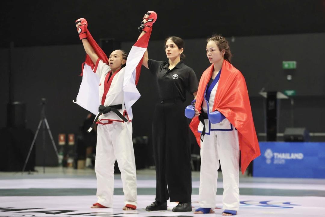 Võ sĩ Dương Thị Thanh Bình giành HCB MMA hạng 54kg nữ tại SEA Games 33. Ảnh: TTXVN phát