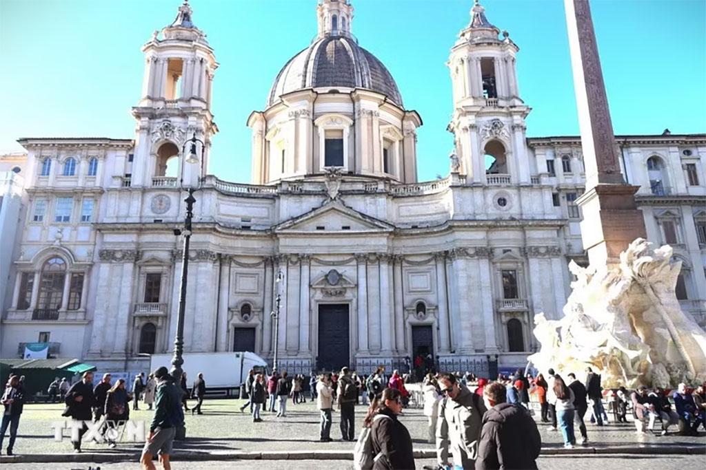 Nhà thờ Sant Agnese ở Piazza Navona, Italy. (Ảnh: Thanh Hải/TTXVN)