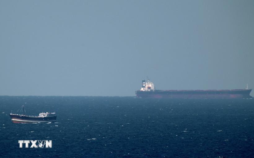 Tàu chở dầu hướng về eo biển Hormuz. (Ảnh: AFP/TTXVN)