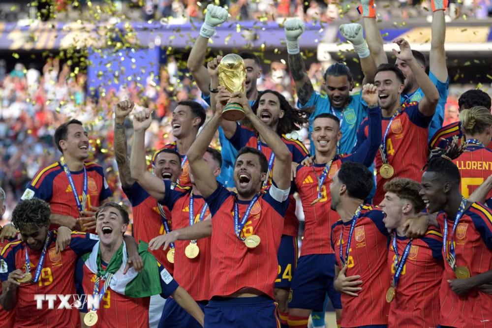Tây Ban Nha lần thứ 2 trong lịch sử giành chức vô địch World Cup. (Ảnh: AFP/TTXVN)