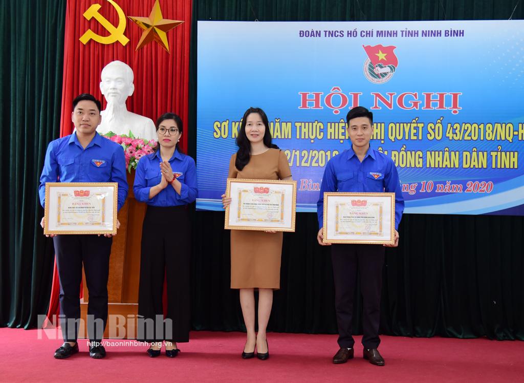 Tỉnh đoàn sơ kết 2 năm thực hiện Nghị quyết 43 của HĐND tỉnh