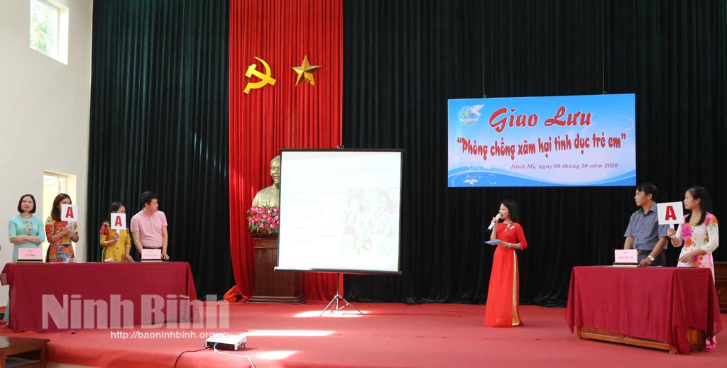 Giao lưu phòng, chống xâm hại tình dục trẻ em xã Ninh Mỹ