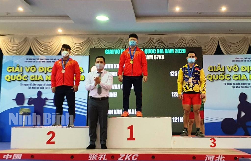 Ninh Bình giành 3 huy chương vàng giải vô địch cử tạ Quốc gia năm 2020