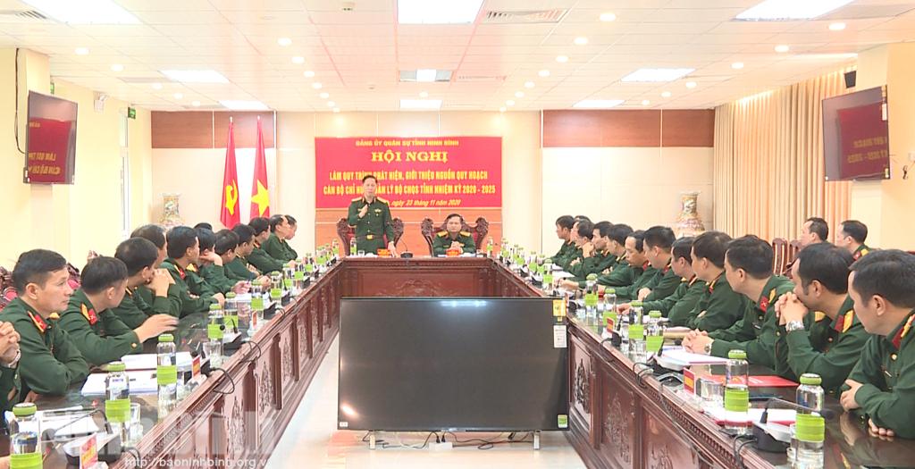 Hội nghị giới thiệu nguồn quy hoạch cán bộ chỉ huy, quản lý Bộ CHQS tỉnh nhiệm kỳ 2020 - 2025