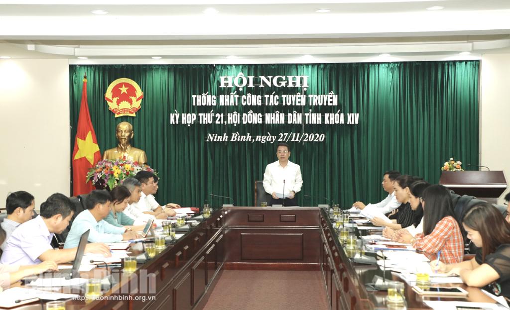 Hội nghị thống nhất công tác tuyên truyền kỳ họp thứ 21, HĐND tỉnh khóa XIV