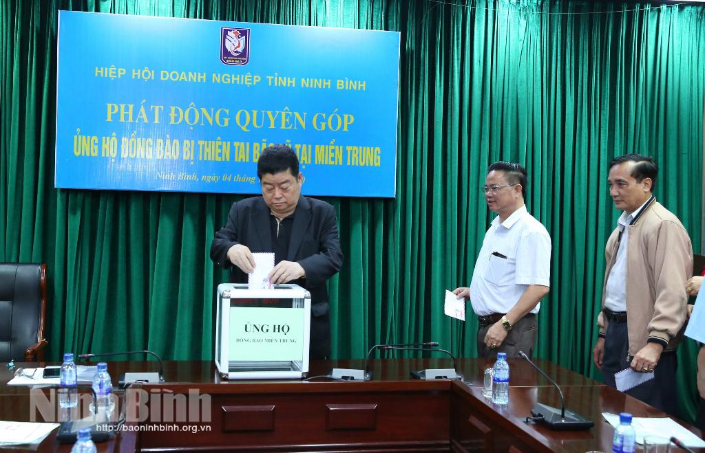 Hiệp hội Doanh nghiệp tỉnh phát động quyên góp ủng hộ đồng bào các tỉnh miền Trung