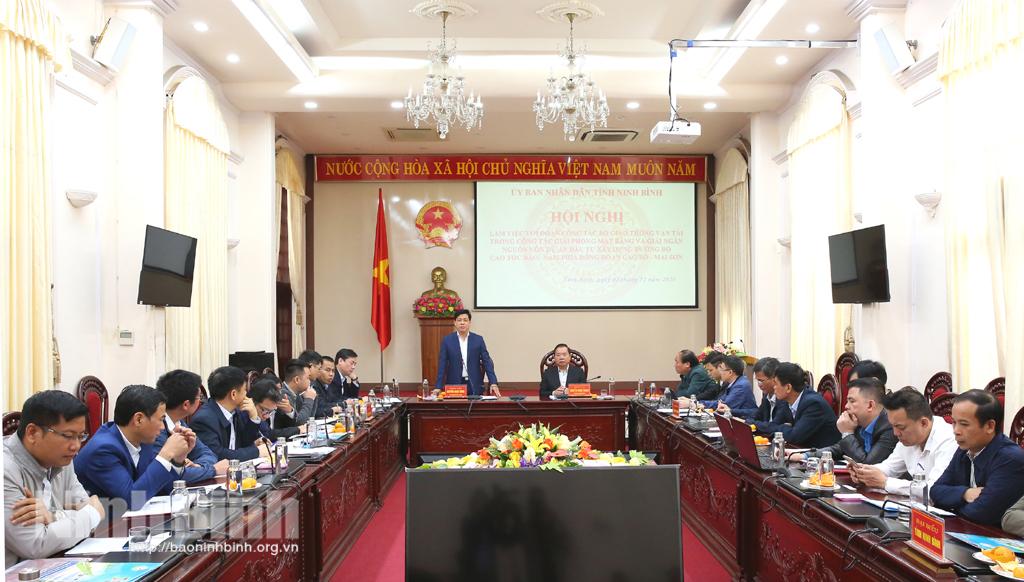 Đoàn công tác của Bộ Giao thông vận tải làm việc tại tỉnh Ninh Bình