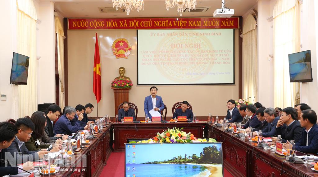 Ủy ban Kinh tế của Quốc hội làm việc với UBND tỉnh Ninh Bình