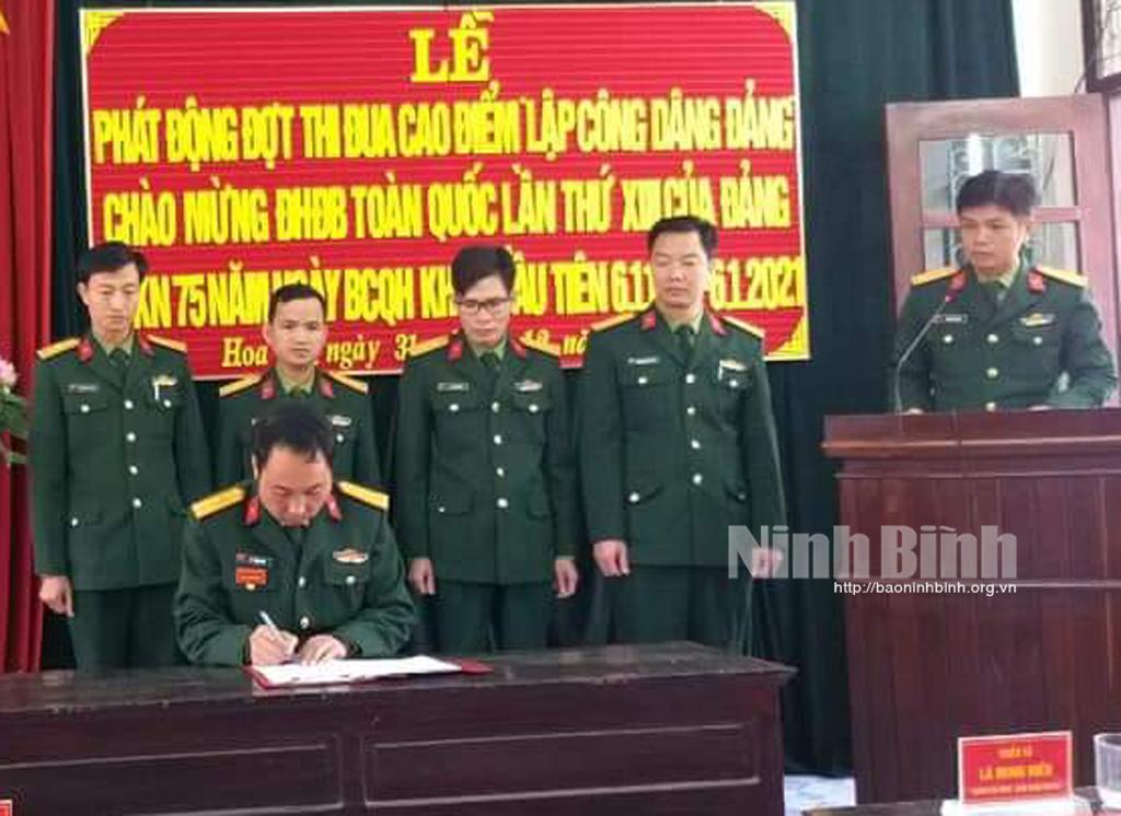 Ban CHQS huyện Hoa Lư phát động đợt thi đua cao điểm "Lập công dâng Đảng"