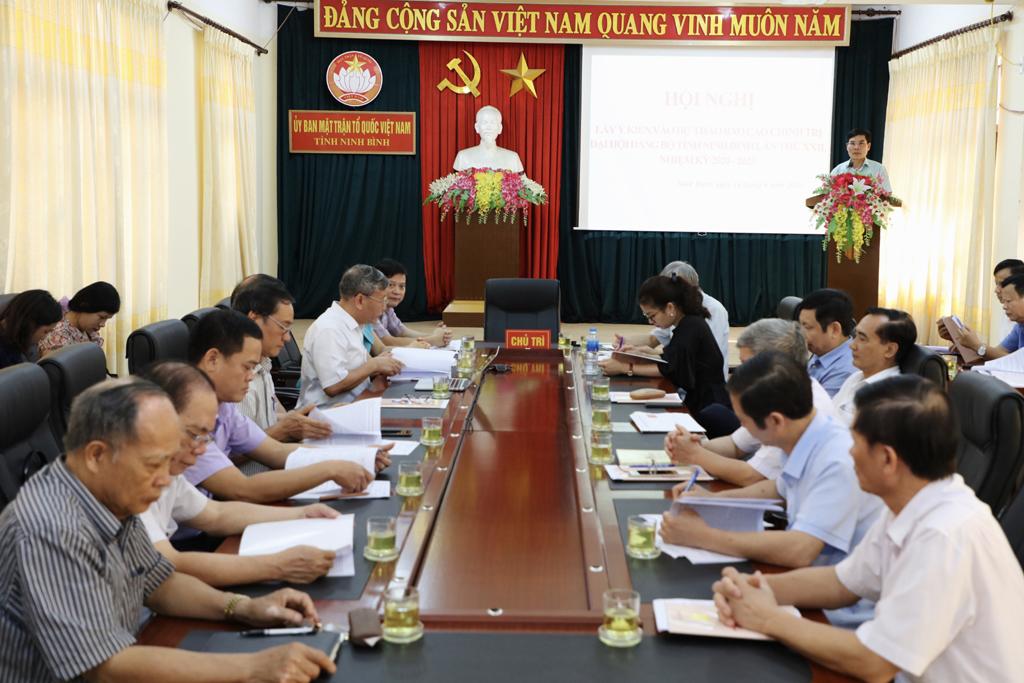 MTTQ tỉnh lấy ý kiến vào Dự thảo báo cáo chính trị Đại hội Đảng bộ tỉnh lần thứ XXII