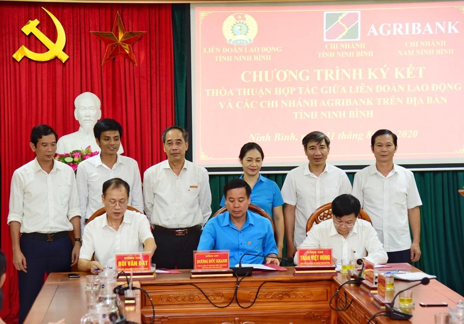 Ký kết thỏa thuận hợp tác giữa Liên đoàn lao động tỉnh và các chi nhánh ngân hàng Agribank