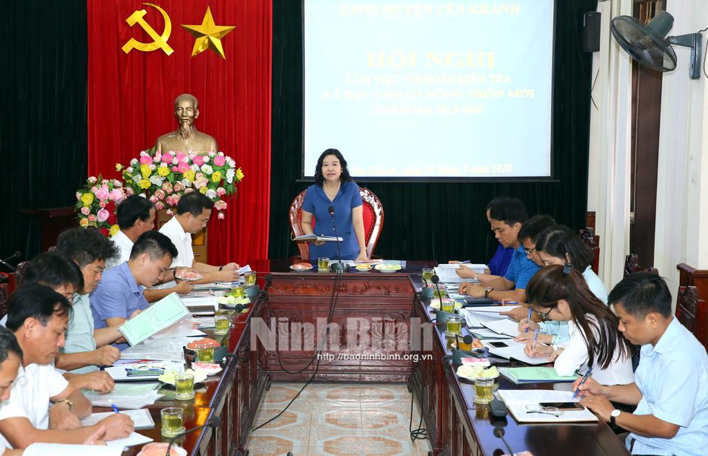 Kiểm tra xây dựng nông thôn mới tại huyện Yên Khánh