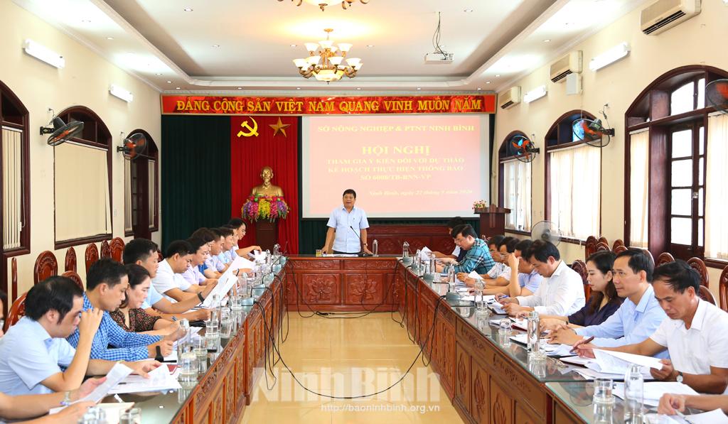 Bàn giải pháp thực hiện kết luận của Bộ trưởng Bộ NN&PTNT, tạo đột phá cho nông nghiệp Ninh Bình