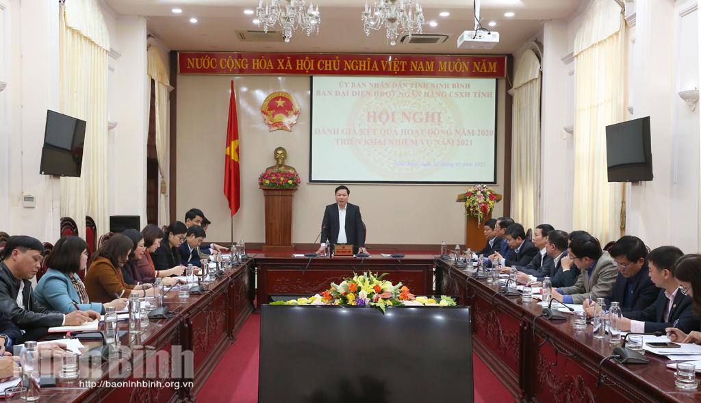 Ban Đại diện HĐQT Ngân hàng CSXH tỉnh đánh giá kết quả hoạt động năm 2020