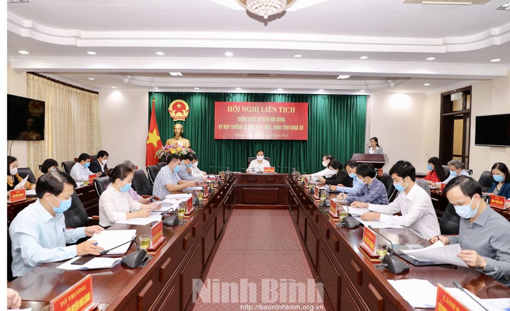 Hội nghị liên tịch thống nhất dự kiến nội dung kỳ họp thường lệ cuối năm 2021
