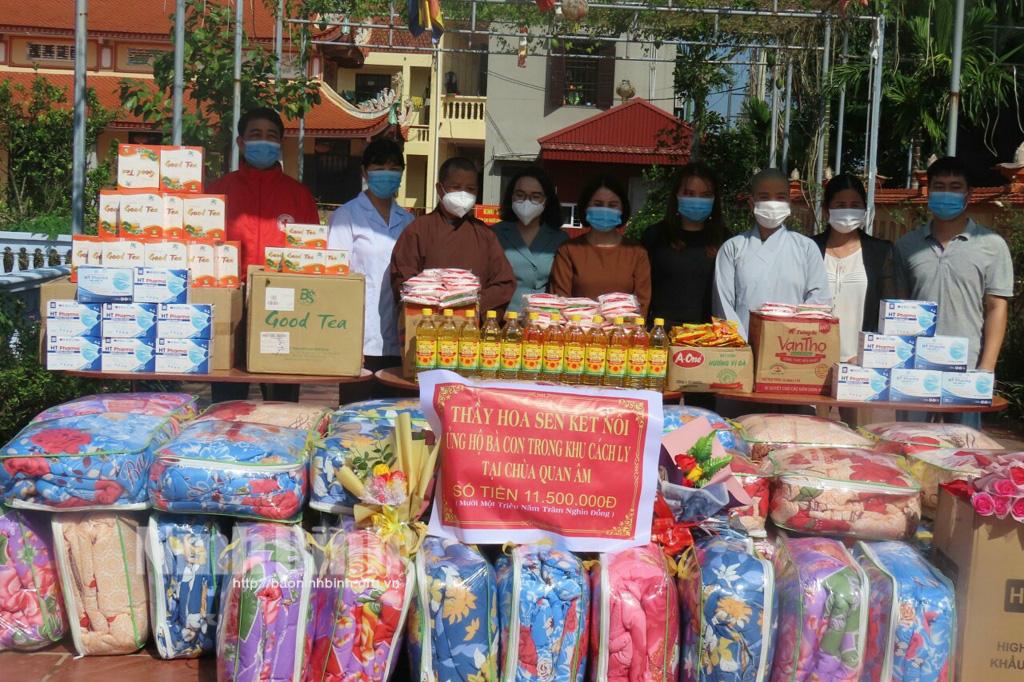 Trao tặng quà cơ sở cách ly tập trung tại chùa Quan Âm