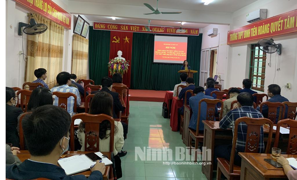 Triển khai tổ chức tiêm phòng vắc xin cho học sinh thuộc cấp THPT trên địa bàn tỉnh