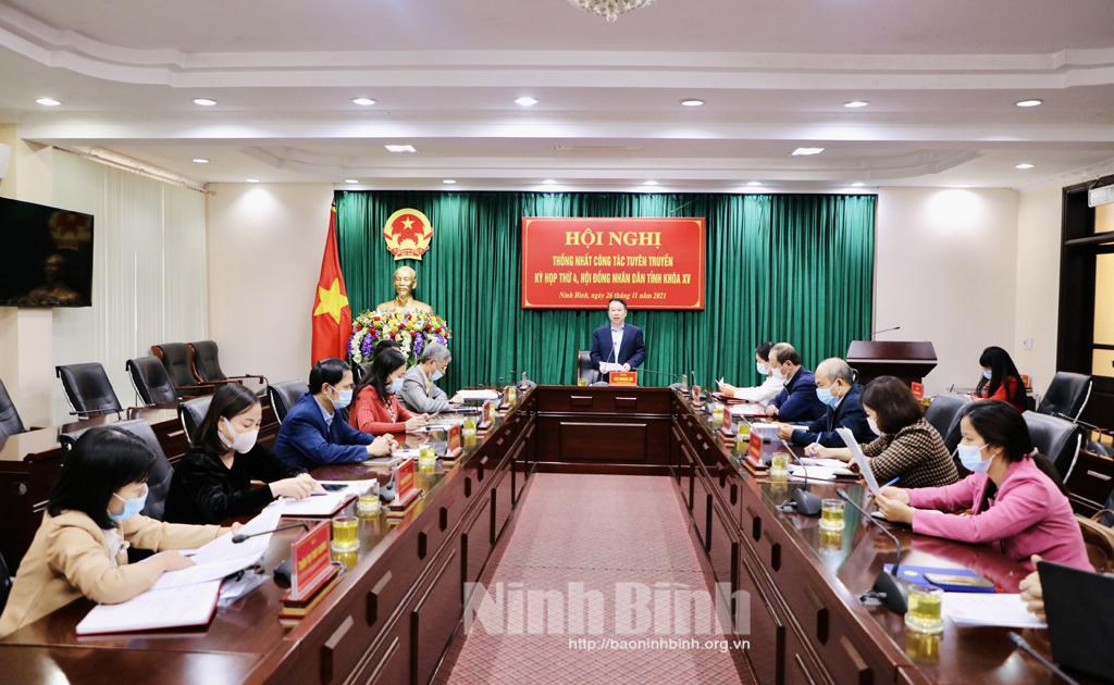 Thống nhất công tác tuyên truyền kỳ họp thứ 4, HĐND tỉnh khóa XV