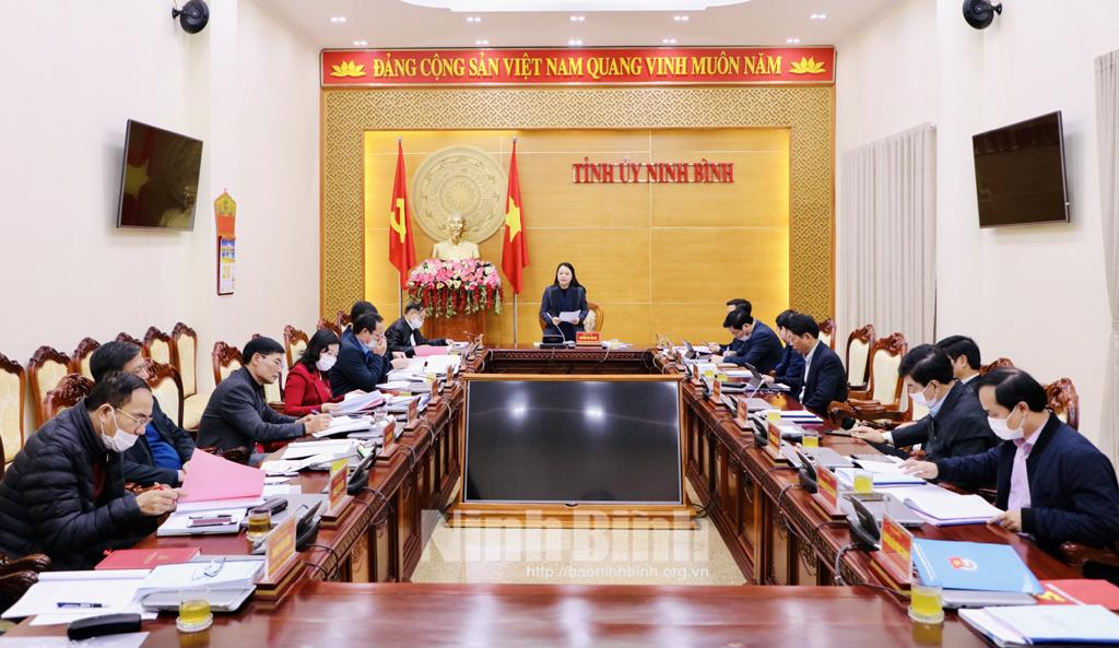 Hội nghị kiểm điểm Ban Thường vụ Tỉnh ủy năm 2021