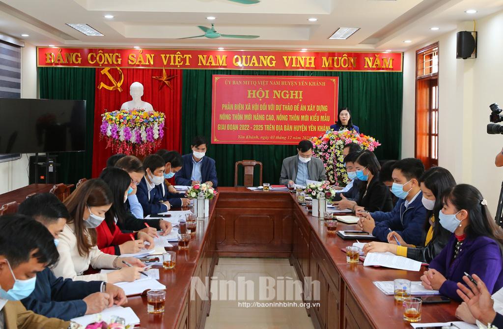 Phản biện xã hội đối với dự thảo Đề án xây dựng NTM nâng cao và kiểu mẫu ở Yên Khánh