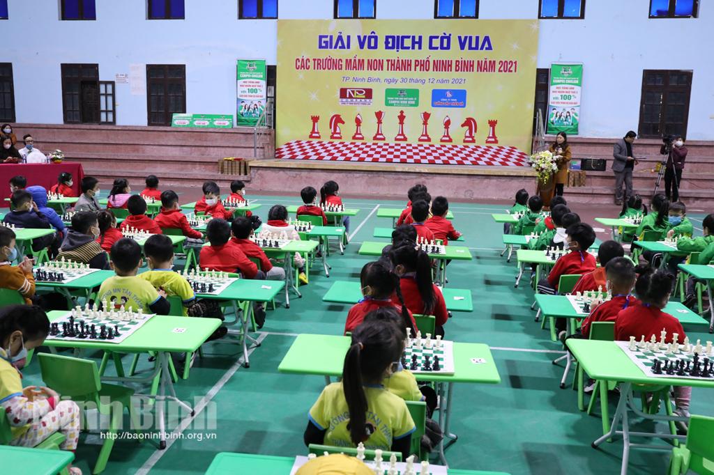 Giải vô địch cờ vua các trường mầm non thành phố Ninh Bình năm 2021