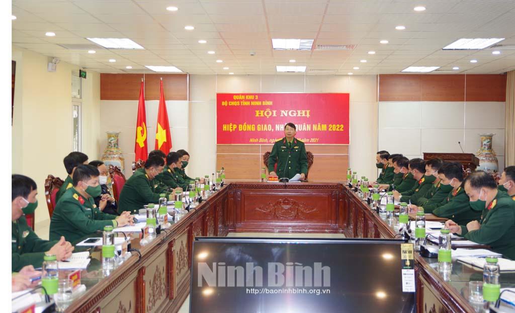 Bộ CHQS tỉnh hiệp đồng giao, nhận quân năm 2022