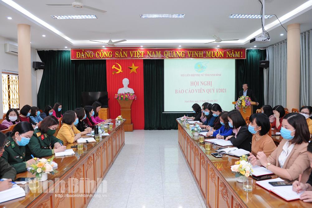 Hội LHPN tỉnh tổ chức hội nghị báo cáo viên quý I năm 2021