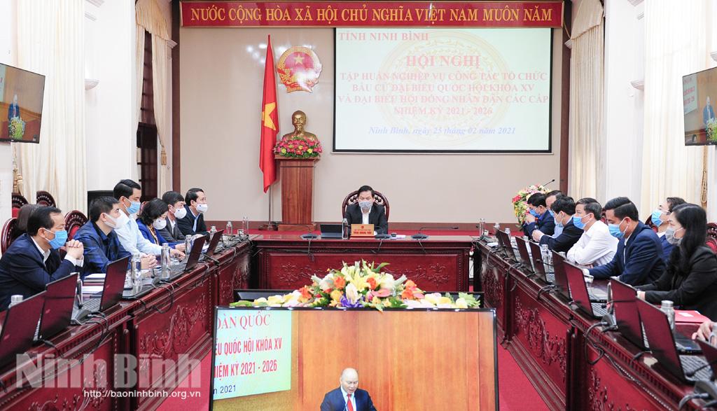 Tập huấn nghiệp vụ công tác tổ chức bầu cử đại biểu Quốc hội khóa XV và đại biểu HĐND các cấp, nhiệm kỳ 2021-2026