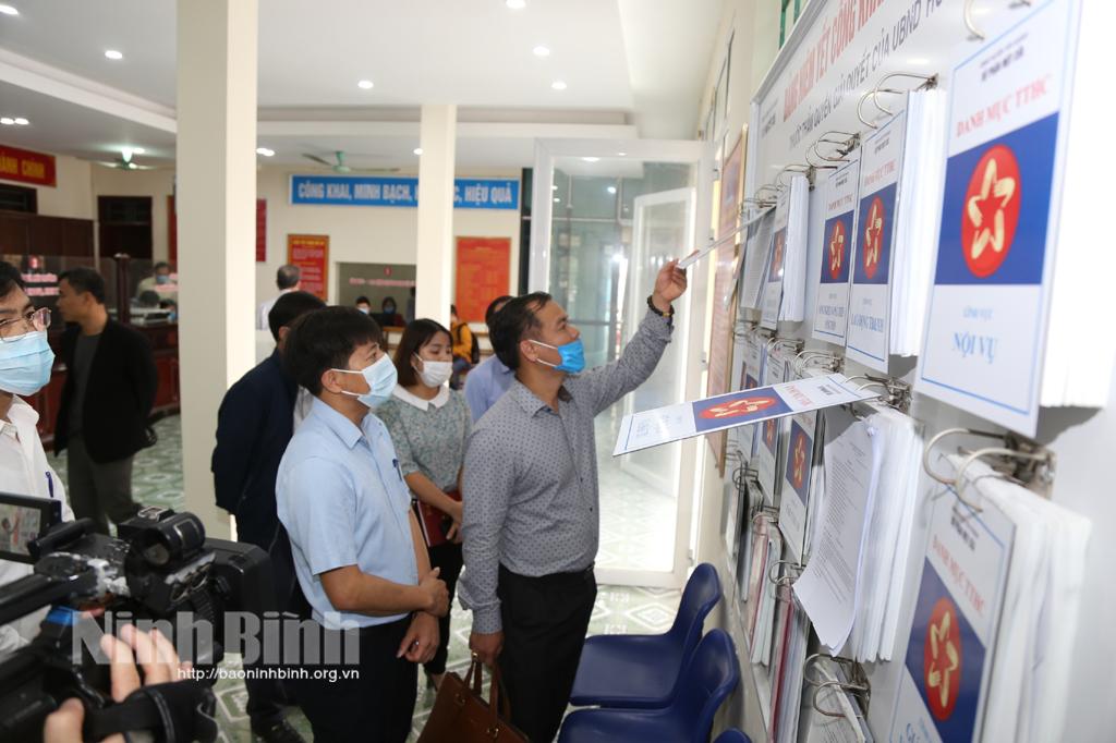 Kiểm tra, đánh giá thực trạng hoạt động tại Bộ phận Một cửa cấp huyện, cấp xã tại Yên Khánh, Yên Mô