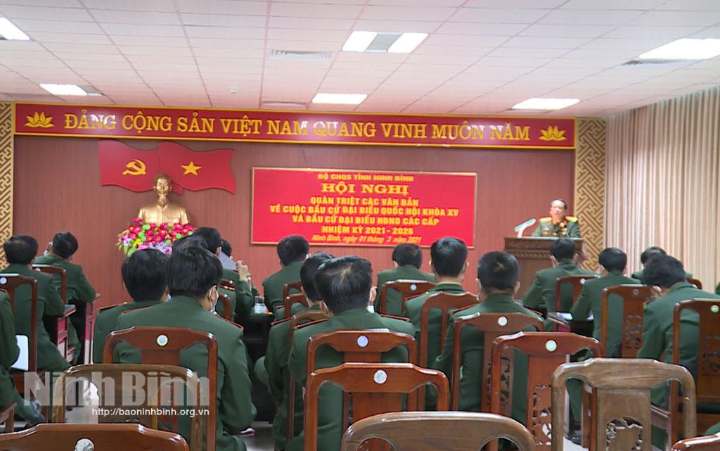 Bộ CHQS tỉnh triển khai công tác bầu cử đại biểu Quốc hội khóa XV và bầu cử đại biểu HĐND các cấp nhiệm kỳ 2021 - 2026