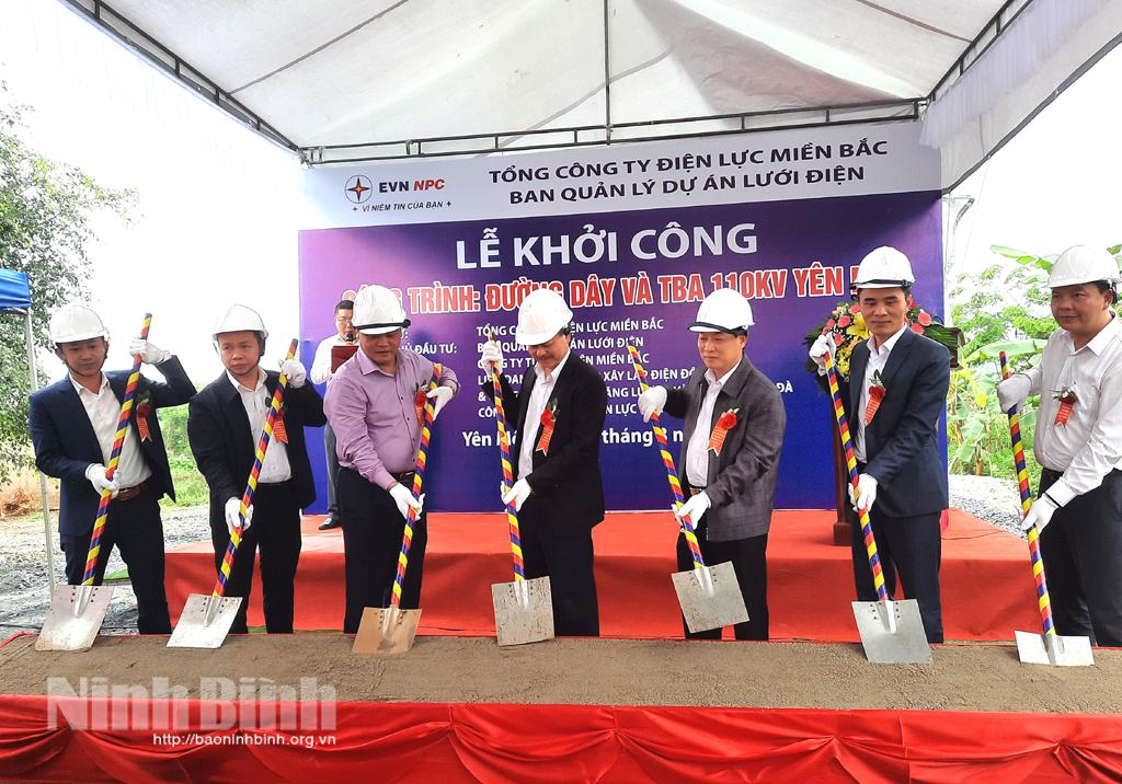 Khởi công xây dựng công trình đường dây và TBA 110kV Yên Mô
