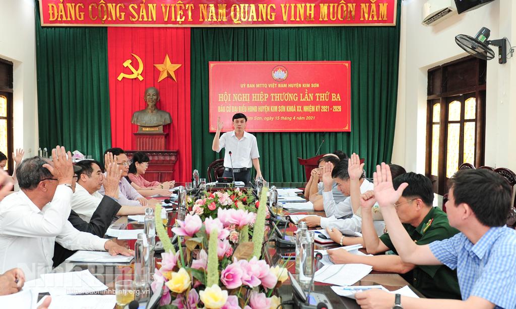 Hội nghị hiệp thương lần thứ 3 bầu cử đại biểu HĐND huyện Kim Sơn nhiệm kỳ 2021 -2026