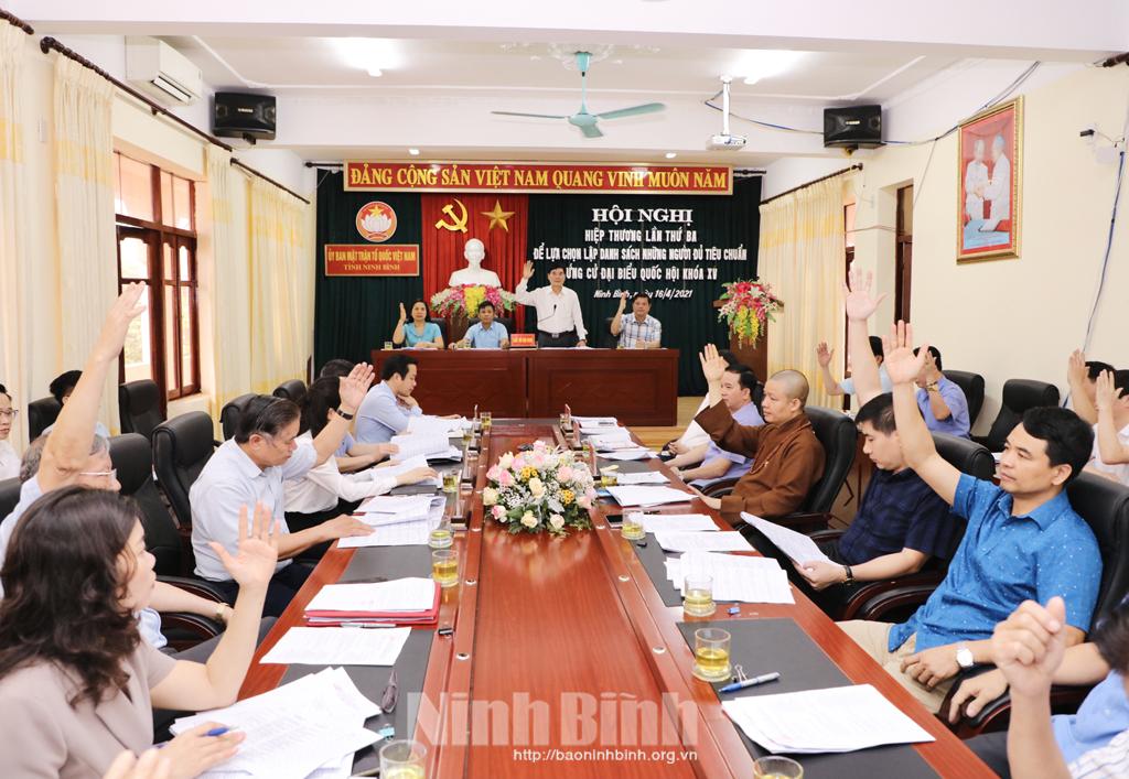 Hiệp thương lần thứ 3 lựa chọn, lập danh sách những người đủ tiêu chuẩn ứng cử đại biểu Quốc hội khóa XV