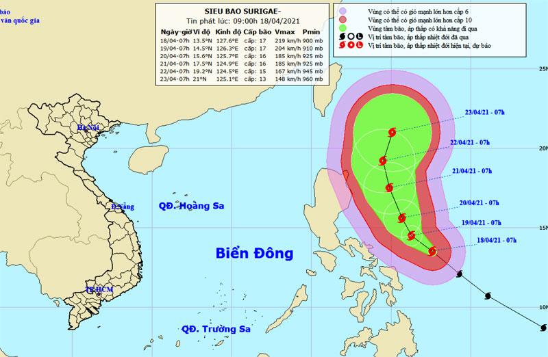 Các khu vực từ Quảng Ninh đến Cà Mau sẵn sàng ứng phó siêu bão Surigae