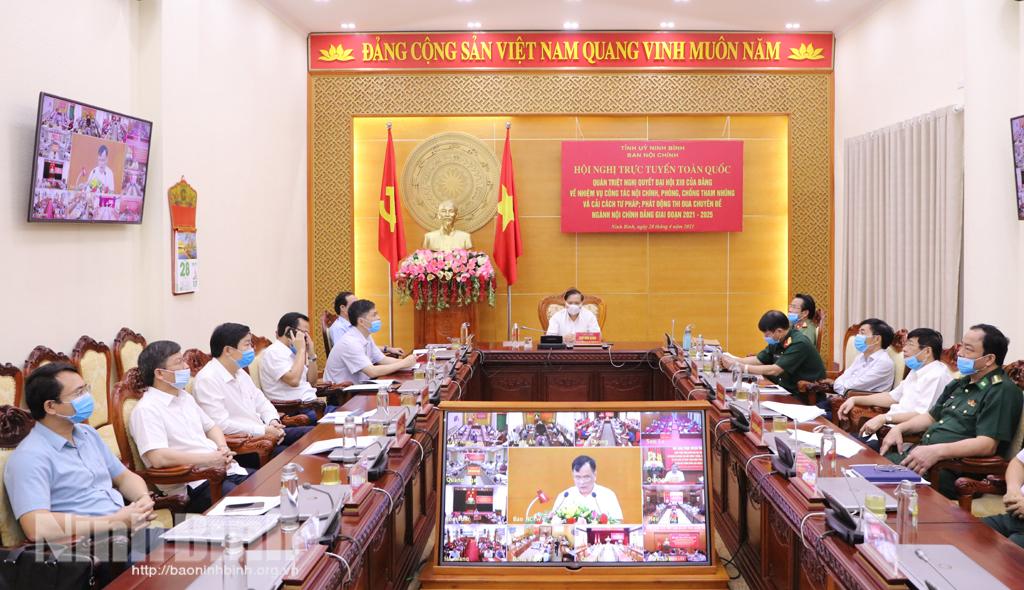 Hội nghị trực tuyến quán triệt Nghị quyết Đại hội XIII của Đảng về công tác nội chính, phòng chống tham nhũng và cải cách tư pháp