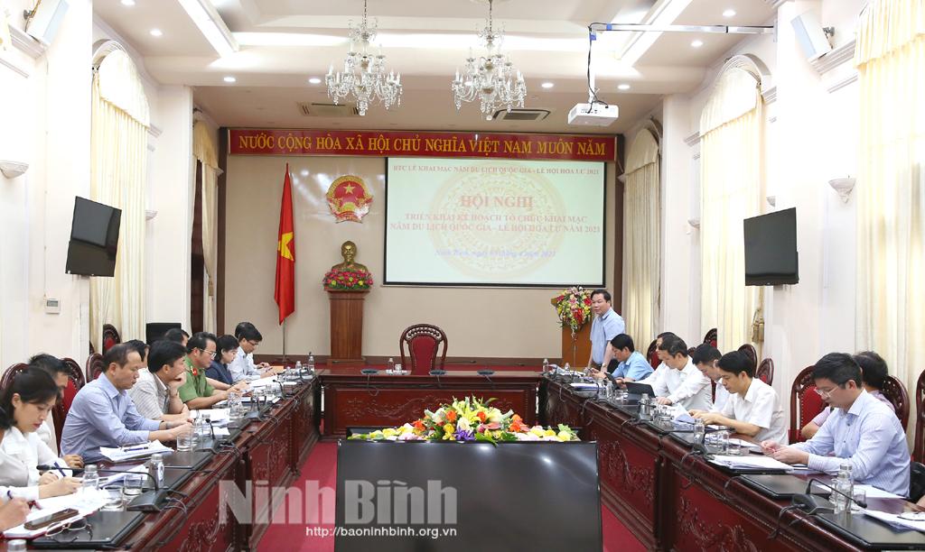 Báo cáo tiến độ triển khai kế hoạch tổ chức Lễ khai mạc Năm Du lịch quốc gia- Lễ hội Hoa Lư năm 2021