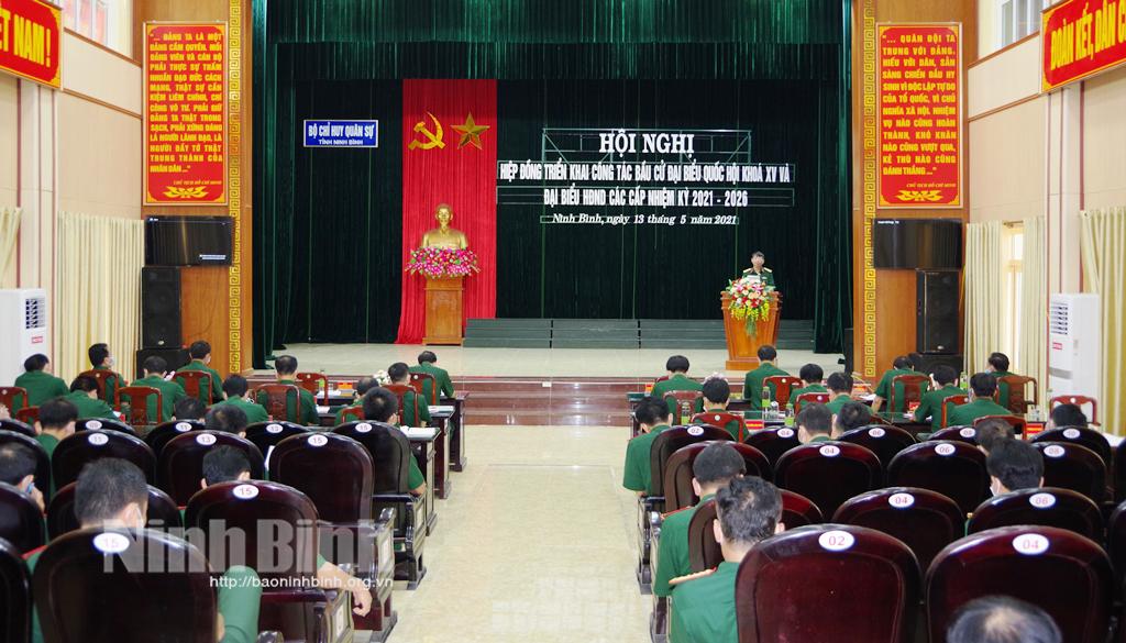 Bộ CHQS tỉnh hiệp đồng triển khai công tác bầu cử với các đơn vị quân đội đóng quân trên địa bàn tỉnh