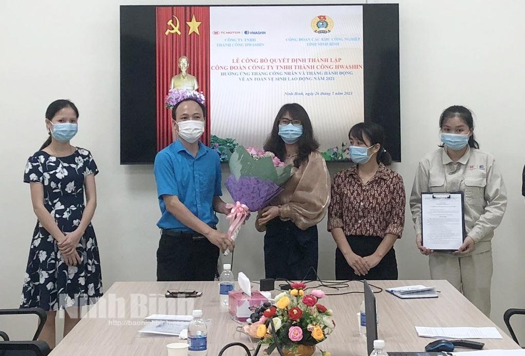 Thành lập Công đoàn Công ty TNHH Thành Công Hwashin