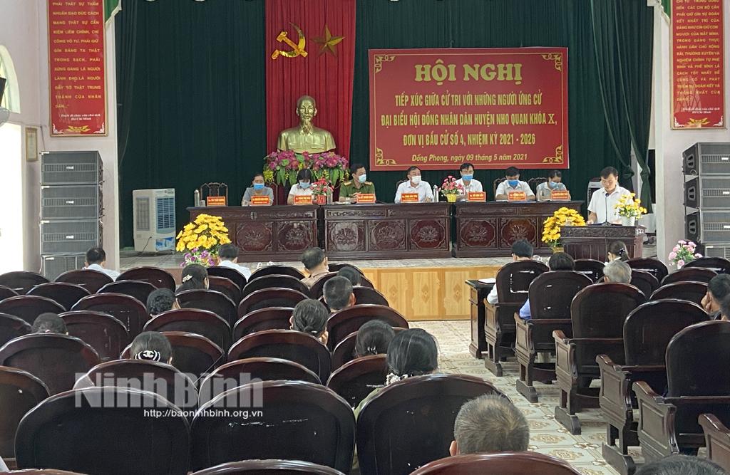 Ứng cử viên đại biểu HĐND huyện Nho Quan tiếp xúc cử tri