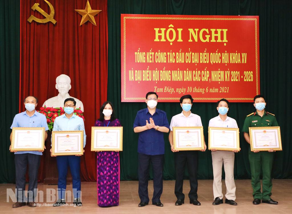 Thành phố Tam Điệp tổng kết cuộc bầu cử đại biểu Quốc hội khóa XV và đại biểu HĐND các cấp, nhiệm kỳ 2021-2026