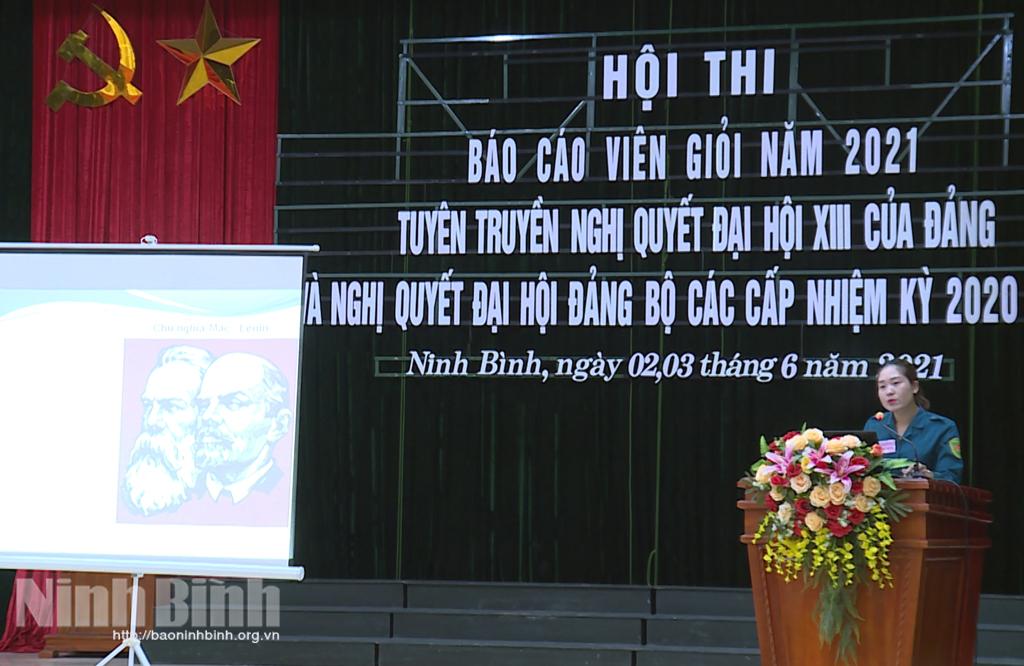 Bộ CHQS tỉnh tổ chức Hội thi báo cáo viên giỏi năm 2021