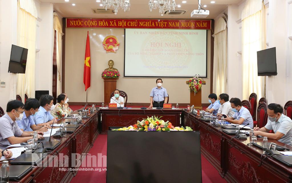 Đoàn công tác của Bộ Nông nghiệp & PTNT làm việc tại Ninh Bình
