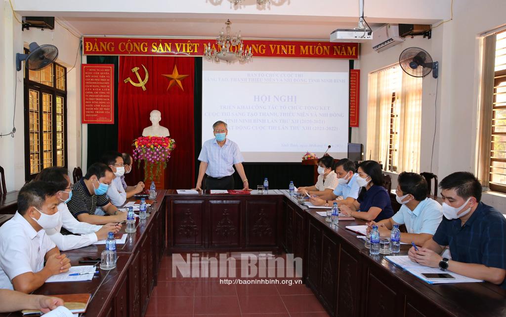 Chuẩn bị cho lễ tổng kết Cuộc thi Sáng tạo Thanh, Thiếu niên và Nhi đồng tỉnh Ninh Bình lần thứ XII