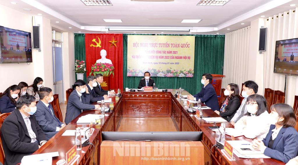 Hội nghị trực tuyến toàn quốc triển khai nhiệm vụ công tác ngành Nội vụ năm 2022